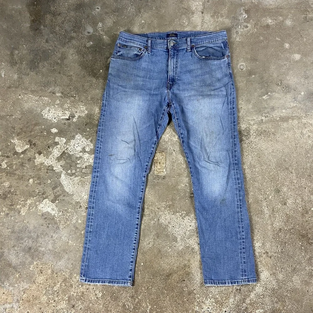 Polo Ralph Lauren Jeans Size 36x32 Blue Denim Medium Wash Straight Relaxed‎ Fit